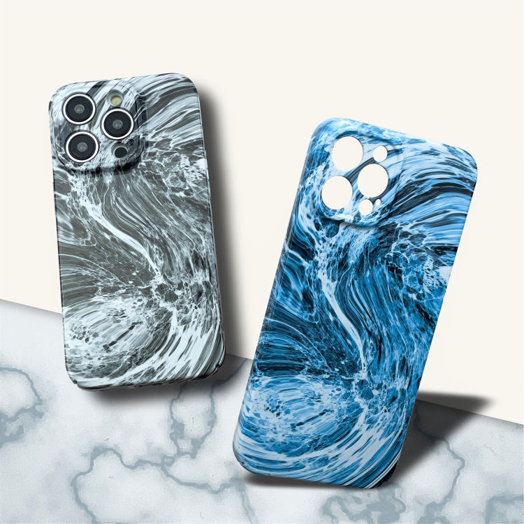 For iPhone 12 Pro Marble Pattern Phone Case(Blue White) - iPhone 12 / 12 Pro Cases by buy2fix | Online Shopping UK | buy2fix