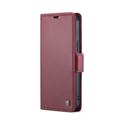 For iPhone 12 Pro Max CaseMe 023 Butterfly Buckle Litchi Texture RFID Anti-theft Leather Phone Case(Wine Red) - iPhone 12 Pro Max Cases by CaseMe | Online Shopping UK | buy2fix