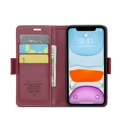 For iPhone 11 CaseMe 023 Butterfly Buckle Litchi Texture RFID Anti-theft Leather Phone Case(Wine Red) - iPhone 11 Cases by CaseMe | Online Shopping UK | buy2fix