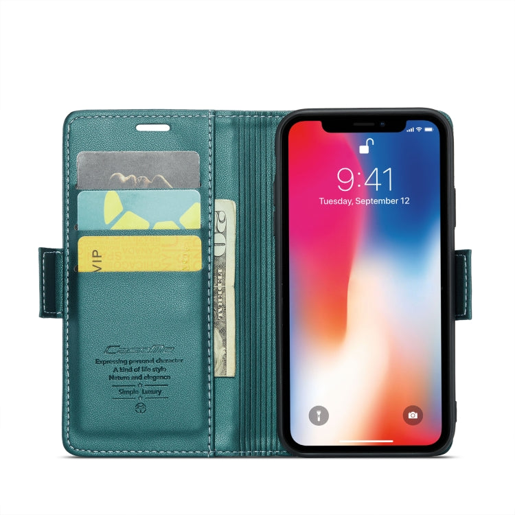 For iPhone XS Max CaseMe 023 Butterfly Buckle Litchi Texture RFID Anti-theft Leather Phone Case(Pearly Blue) - More iPhone Cases by CaseMe | Online Shopping UK | buy2fix
