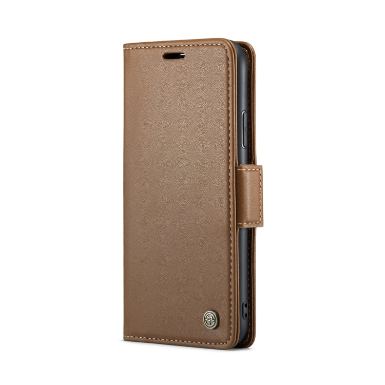 For iPhone XR CaseMe 023 Butterfly Buckle Litchi Texture RFID Anti-theft Leather Phone Case(Brown) - More iPhone Cases by CaseMe | Online Shopping UK | buy2fix