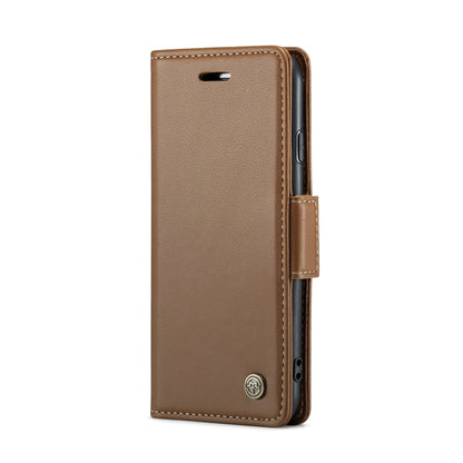 For iPhone SE 2022/SE 2020/6/7/8 CaseMe 023 Butterfly Buckle Litchi Texture RFID Anti-theft Leather Phone Case(Brown) - More iPhone Cases by CaseMe | Online Shopping UK | buy2fix