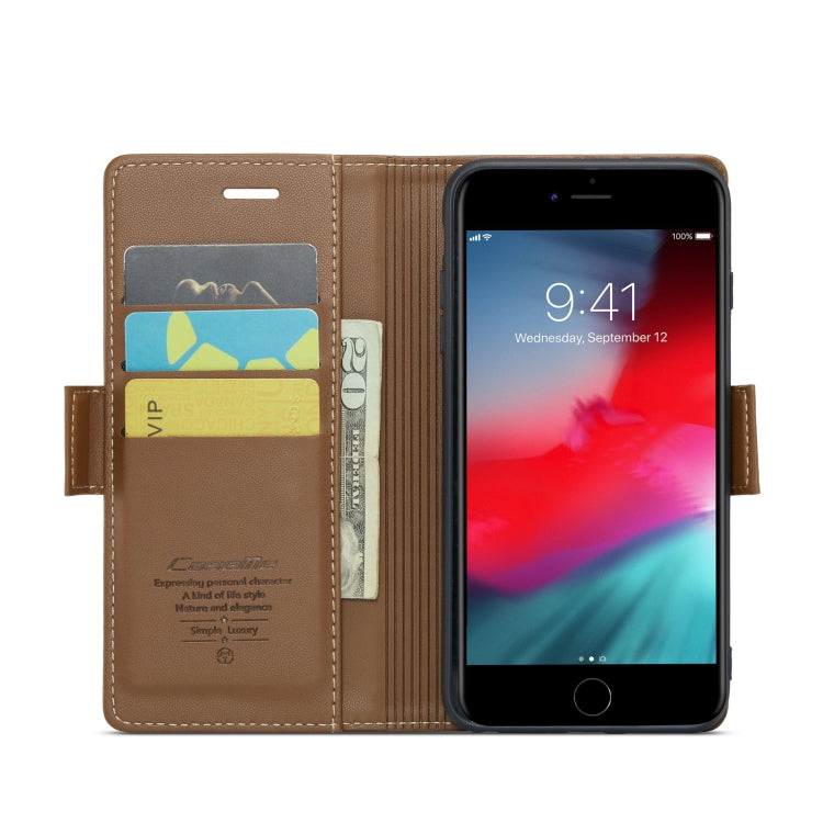 For iPhone 6 Plus/7 Plus/8 Plus CaseMe 023 Butterfly Buckle Litchi Texture RFID Anti-theft Leather Phone Case(Brown) - More iPhone Cases by CaseMe | Online Shopping UK | buy2fix