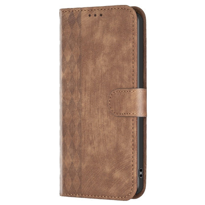 For Xiaomi 11i / Redmi K40 Plaid Embossed Leather Phone Case(Brown) - Xiaomi Cases by buy2fix | Online Shopping UK | buy2fix