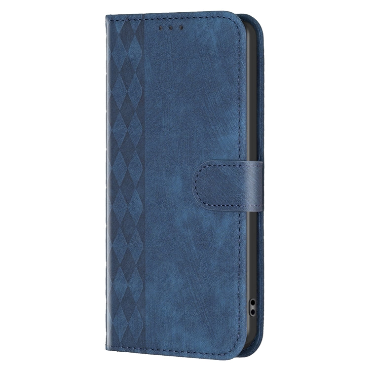 For Xiaomi Redmi Note 12S 4G / Note 11 Plaid Embossed Leather Phone Case(Blue) - Xiaomi Cases by buy2fix | Online Shopping UK | buy2fix