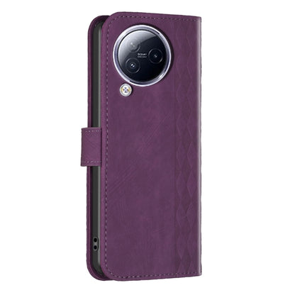 For Xiaomi Civi 3 5G Plaid Embossed Leather Phone Case(Purple) - Xiaomi Cases by buy2fix | Online Shopping UK | buy2fix