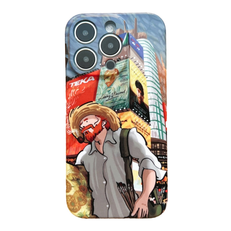 For iPhone 14 Plus Precise Hole Oil Painting Pattern PC Phone Case(Edifice) - iPhone 14 Plus Cases by buy2fix | Online Shopping UK | buy2fix