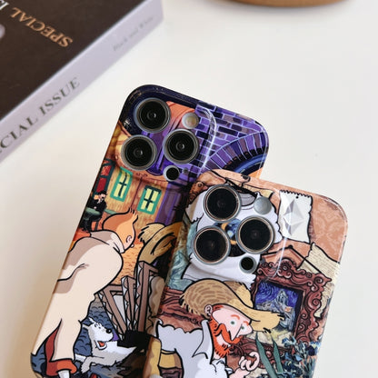 For iPhone 13 Pro Max Precise Hole Oil Painting Pattern PC Phone Case(Tobacco Pipe) - iPhone 13 Pro Max Cases by buy2fix | Online Shopping UK | buy2fix