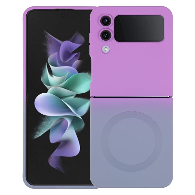 For Samsung Galaxy Z Flip3 5G Liquid TPU Silicone Gradient MagSafe Phone Case(Purple Grey) - Galaxy Phone Cases by buy2fix | Online Shopping UK | buy2fix