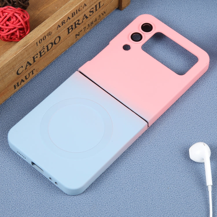 For Samsung Galaxy Z Flip3 5G Liquid TPU Silicone Gradient MagSafe Phone Case(Pink Blue) - Galaxy Phone Cases by buy2fix | Online Shopping UK | buy2fix