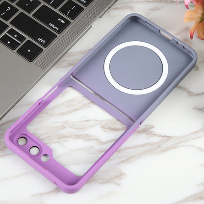 For Samsung Galaxy Z Flip5 Liquid TPU Silicone Gradient MagSafe Phone Case(Purple Grey) - Galaxy Z Flip5 Cases by buy2fix | Online Shopping UK | buy2fix