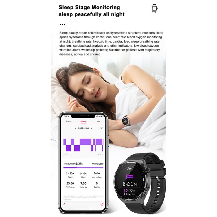 TK20 1.39 inch IP68 Waterproof Silicone Band Smart Watch Supports ECG / Remote Families Care / Body Temperature Monitoring(Black) - Smart Watches by buy2fix | Online Shopping UK | buy2fix