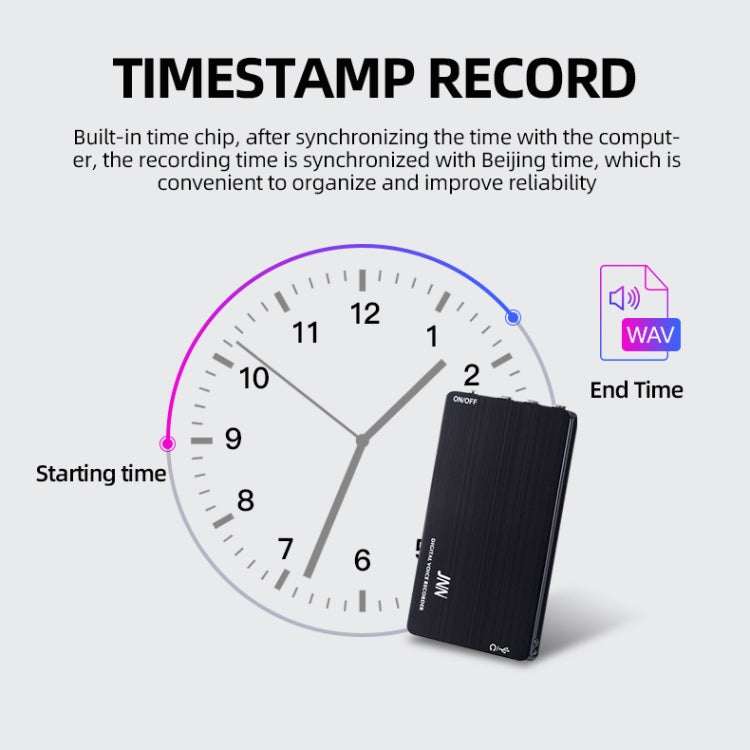 JNN M2 Ultra-thin HD Noise Reduction Intelligent Control Voice Voice Recorder, Capacity:32GB(Black) - Other Style by JNN | Online Shopping UK | buy2fix