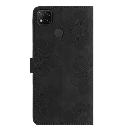 For Xiaomi Redmi 9C Flower Embossing Pattern Leather Phone Case(Black) - Xiaomi Cases by buy2fix | Online Shopping UK | buy2fix