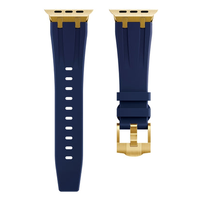 AP Silicone Watch Band For Apple Watch 6 40mm(Gold Blue) - Watch Bands by buy2fix | Online Shopping UK | buy2fix