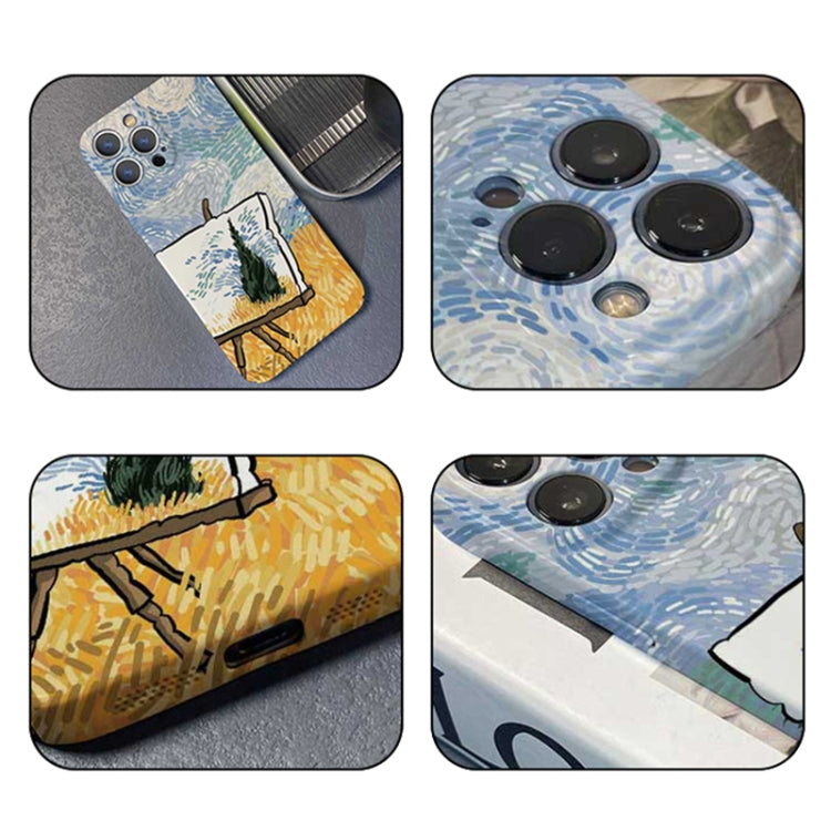 For iPhone 14 Pro Precise Hole Oil Painting Pattern PC Phone Case(Landscape Painting) - iPhone 14 Pro Cases by buy2fix | Online Shopping UK | buy2fix