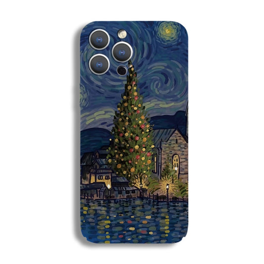 For iPhone 13 Pro Precise Hole Oil Painting Pattern PC Phone Case(Castle) - iPhone 13 Pro Cases by buy2fix | Online Shopping UK | buy2fix