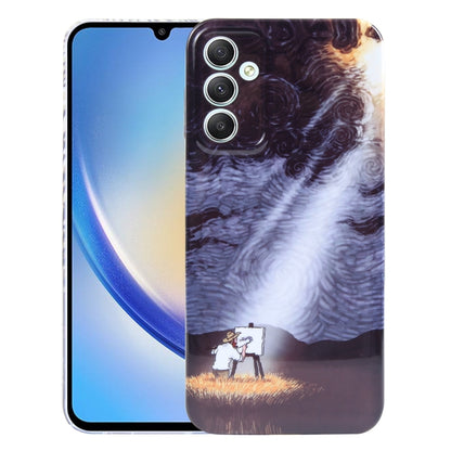 For Samsung Galaxy A34 5G Precise Hole Oil Painting Pattern PC Phone Case(Shine) - Galaxy Phone Cases by buy2fix | Online Shopping UK | buy2fix