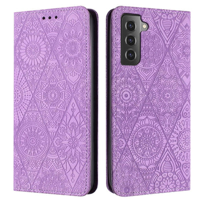 For Samsung Galaxy S22+ 5G Ethnic Embossed Adsorption Leather Phone Case(Purple) - Galaxy S22+ 5G Cases by buy2fix | Online Shopping UK | buy2fix