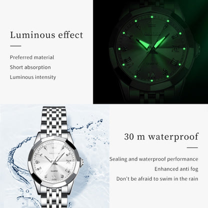 OLEVS 9931 Women Butterfly Buckle Luminous Waterproof Quartz Watch(White + Silver) - Metal Strap Watches by OLEVS | Online Shopping UK | buy2fix