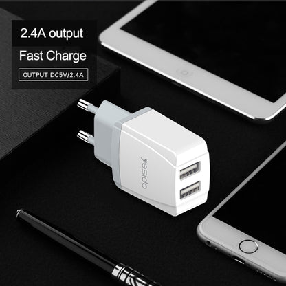 Yesido YC-21 USB Dual Port Travel Fast Charger(EU Plug) - USB Charger by Yesido | Online Shopping UK | buy2fix