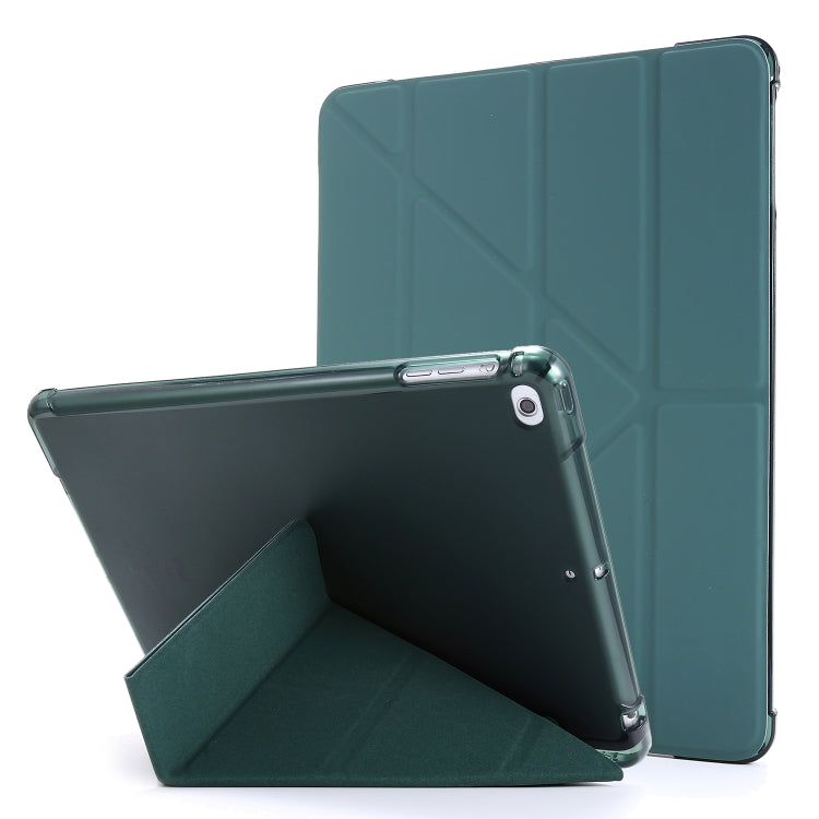 For iPad Air 2 Airbag Deformation Horizontal Flip Leather Case with Holder & Pen Holder(Dark Green) - Apple Accessories by buy2fix | Online Shopping UK | buy2fix