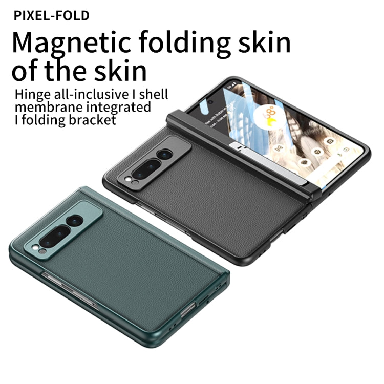 For Google Pixel Fold GKK Integrated Fold Hinge Leather Phone Case with Holder(Green) - Google Cases by GKK | Online Shopping UK | buy2fix