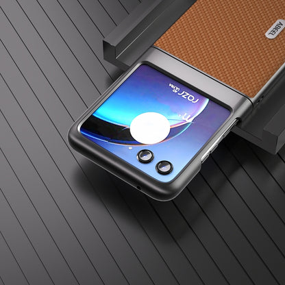 For Motorola Razr 40 Ultra ABEEL Carbon Fiber Texture Protective Phone Case(Light Brown) - Motorola Cases by buy2fix | Online Shopping UK | buy2fix
