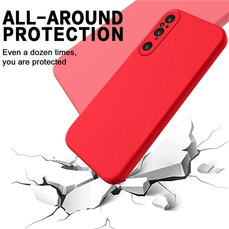 For Sony Xperia 1 V Pure Color Liquid Silicone Shockproof Phone Case(Red) - Sony Cases by buy2fix | Online Shopping UK | buy2fix