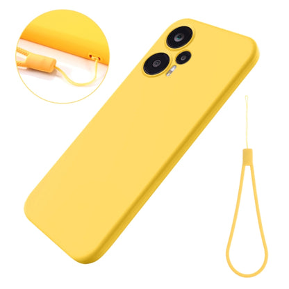 For Xiaomi Poco F5 5G / Note 12 Turbo Pure Color Liquid Silicone Shockproof Phone Case(Yellow) - Xiaomi Cases by buy2fix | Online Shopping UK | buy2fix