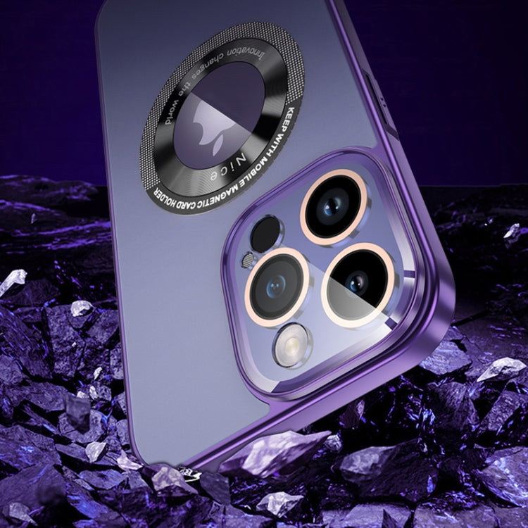 For iPhone 14 Pro CD Texture MagSafe Magnetic Phone Case(Dark Purple) - iPhone 14 Pro Cases by buy2fix | Online Shopping UK | buy2fix