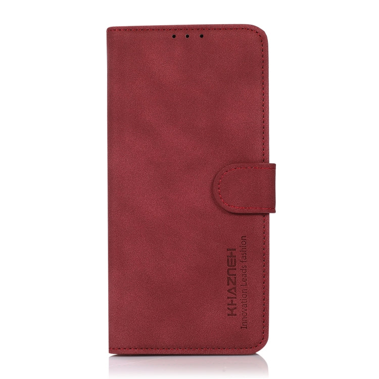For iPhone 15 KHAZNEH Matte Texture Leather Phone Case(Red) - iPhone 15 Cases by buy2fix | Online Shopping UK | buy2fix