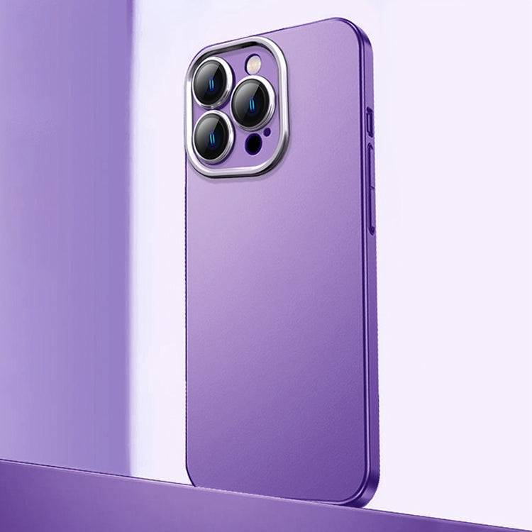 For iPhone 12 Pro Max Frosted Metal Material Phone Case with Lens Protection(Purple) - iPhone 12 Pro Max Cases by buy2fix | Online Shopping UK | buy2fix