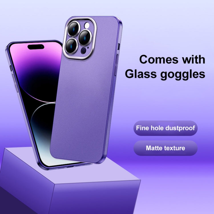 For iPhone 13 Pro Frosted Metal Material Phone Case with Lens Protection(Purple) - iPhone 13 Pro Cases by buy2fix | Online Shopping UK | buy2fix