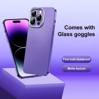 For iPhone 13 Pro Frosted Metal Material Phone Case with Lens Protection(Purple) - iPhone 13 Pro Cases by buy2fix | Online Shopping UK | buy2fix