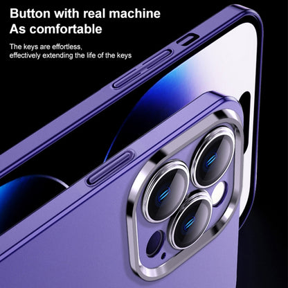 For iPhone 13 Frosted Metal Material Phone Case with Lens Protection(Light Blue) - iPhone 13 Cases by buy2fix | Online Shopping UK | buy2fix