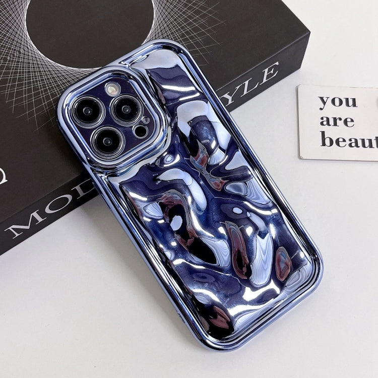 For iPhone 14 Pro Max Electroplating Meteorite Texture TPU Phone Case(Blue) - iPhone 14 Pro Max Cases by buy2fix | Online Shopping UK | buy2fix