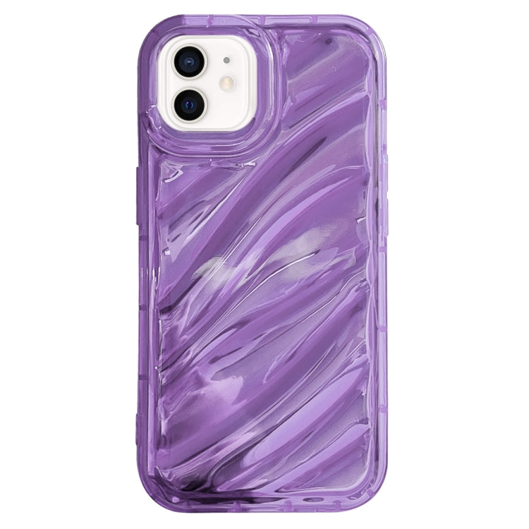 For iPhone 12 Laser Sequin Waves TPU Phone Case(Purple) - iPhone 12 / 12 Pro Cases by buy2fix | Online Shopping UK | buy2fix