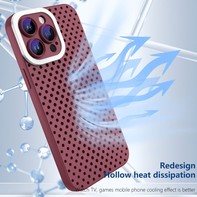 For iPhone 11 Pro Max Hollow Heat Dissipation TPU Phone Case(Rose Red) - iPhone 11 Pro Max Cases by buy2fix | Online Shopping UK | buy2fix