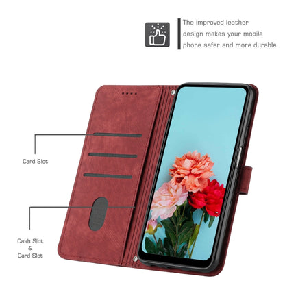 For Infinix Note 30/Note 30 5G Skin Feel Stripe Pattern Leather Phone Case with Lanyard(Red) - Infinix Cases by buy2fix | Online Shopping UK | buy2fix