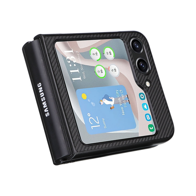 For Samsung Galaxy Z Flip5 5G PU Leather PC Phone Case(Black) - Galaxy Z Flip5 Cases by buy2fix | Online Shopping UK | buy2fix