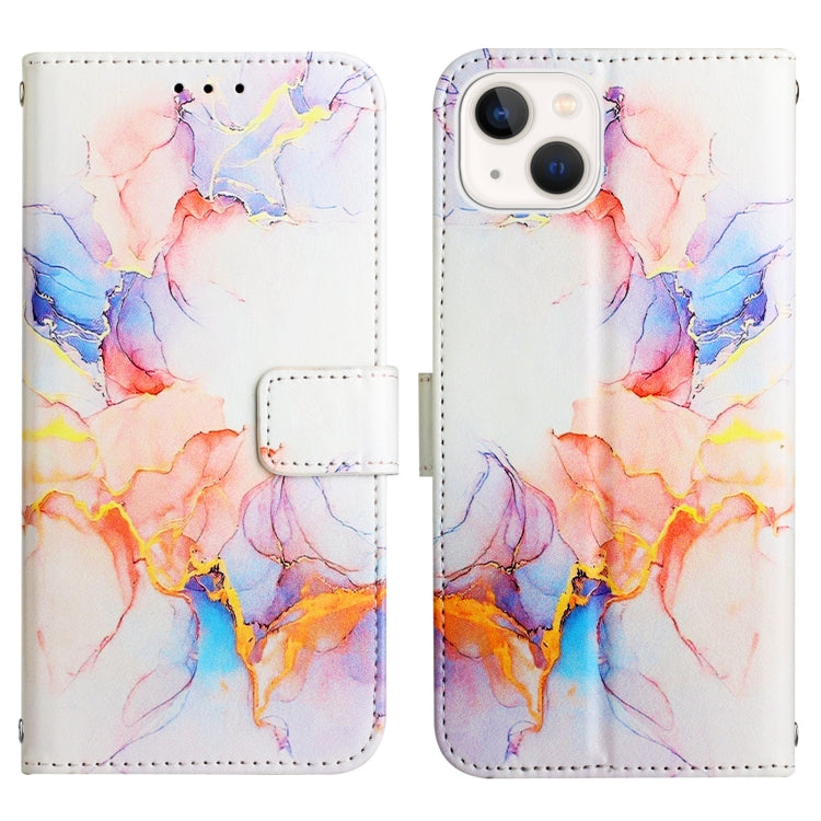 For iPhone 15 PT003 Marble Pattern Flip Leather Phone Case(Galaxy Marble White) - More iPhone Cases by buy2fix | Online Shopping UK | buy2fix