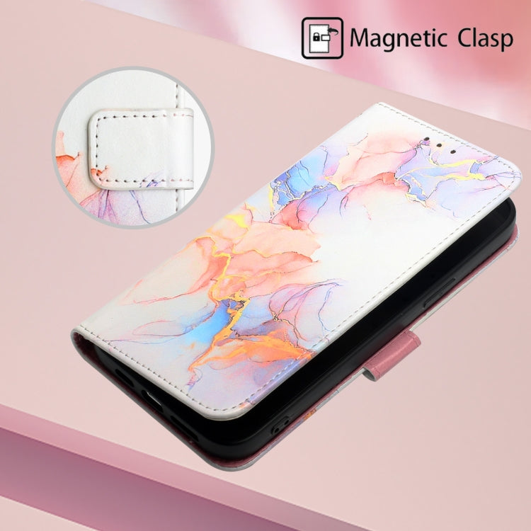 For iPhone 15 PT003 Marble Pattern Flip Leather Phone Case(Galaxy Marble White) - More iPhone Cases by buy2fix | Online Shopping UK | buy2fix