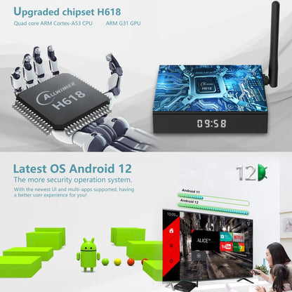 H618-TX68 Android 12.0 Allwinner H618 Quad Core Smart TV Box, Memory:2GB+16GB(US Plug) - Allwinner H6 by buy2fix | Online Shopping UK | buy2fix