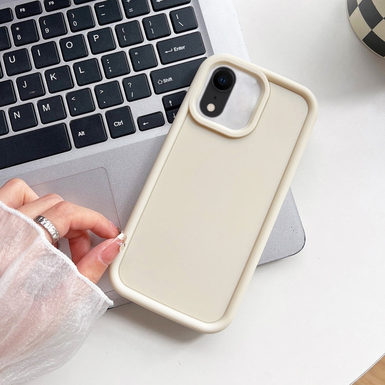For iPhone XR Shockproof Frame Frosted TPU Phone Case(Beige) - More iPhone Cases by buy2fix | Online Shopping UK | buy2fix