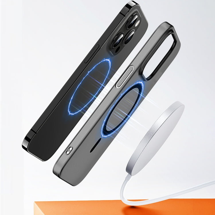 For iPhone 14 High Transparency MagSafe Ice Fog Phone Case(Translucent Gray) - iPhone 14 Cases by buy2fix | Online Shopping UK | buy2fix