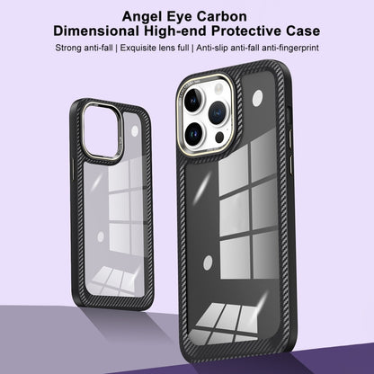 For iPhone 12 Pro Max Carbon Fiber Transparent Back Panel Phone Case(Black + Transparent Black) - iPhone 12 Pro Max Cases by buy2fix | Online Shopping UK | buy2fix