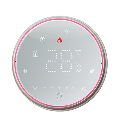 BHT-6001GAL 95-240V AC 5A Smart Round Thermostat Water Heating LED Thermostat Without WiFi(White) - Thermostat & Thermometer by buy2fix | Online Shopping UK | buy2fix