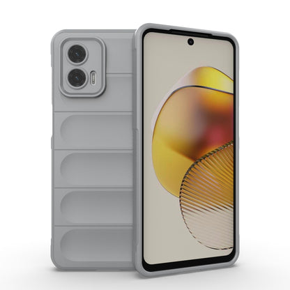 For Motorola Moto G73 5G Magic Shield TPU + Flannel Phone Case(Grey) - Motorola Cases by buy2fix | Online Shopping UK | buy2fix