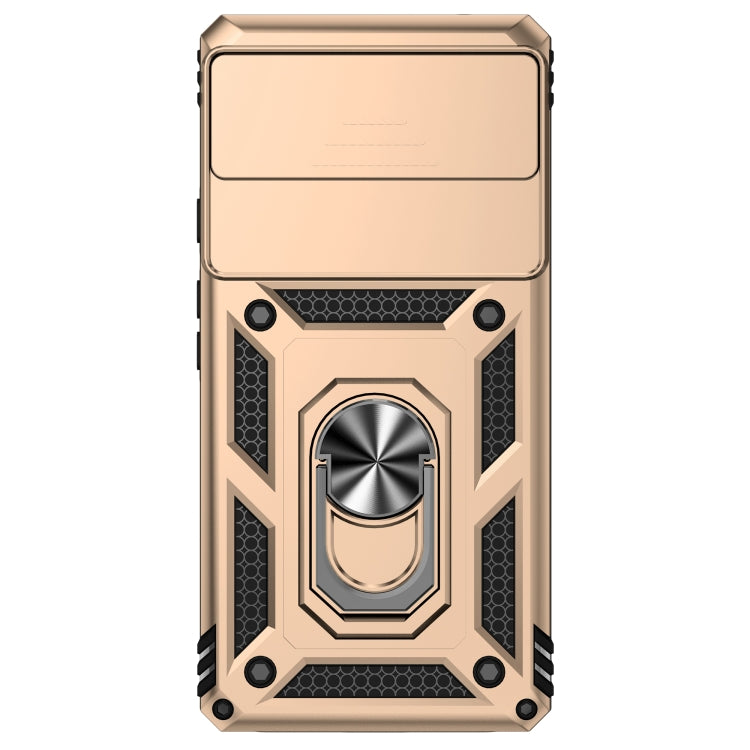 For Google Pixel 6a Sliding Camshield Holder Phone Case(Gold) - Google Cases by buy2fix | Online Shopping UK | buy2fix